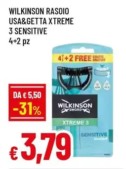 Famila WILKINSON RASOIO USA&GETTA XTREME 3 SENSITIVE offerta