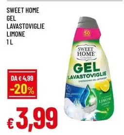 Famila SWEET HOME GEL LAVASTOVIGLIE LIMONE 1 L offerta