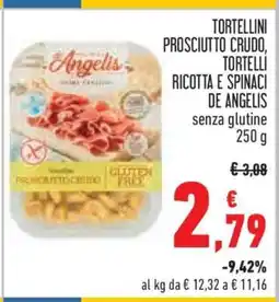Conad TORTELLINI PROSCIUTTO CRUDO, TORTELLI RICOTTA E SPINACI DE ANGELIS offerta