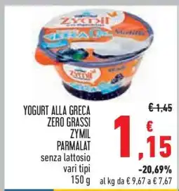 Conad YOGURT ALLA GRECA ZERO GRASSI ZYMIL PARMALAT offerta
