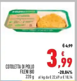 Conad COTOLETTA DI POLLO FILENI BIO offerta