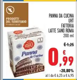 Conad Panna da Cucina UHT Fattoria Latte Sano Roma offerta