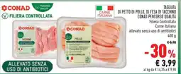 Conad CONAD TAGLIATA DI PETTO DI POLLO, DI FESA DI TACCHINO offerta