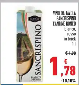 Conad Vino da Tavola Sancrispino Cantine Ronco offerta