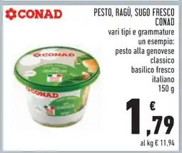 Conad PESTO, RAGÙ, SUGO FRESCO CONAD offerta