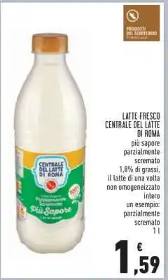 Conad Latte Fresco Centrale del Latte di Roma offerta