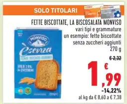 Conad FETTE BISCOTTATE, LA BISCOSALATA MONVISO offerta