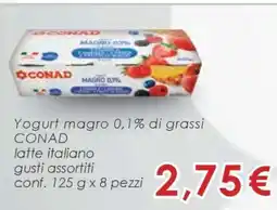 Conad Yogurt magro 0,1% di grassi CONAD offerta