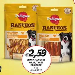 Supermercato Coal Snack ranchos wrap/twist PEDIGREE offerta