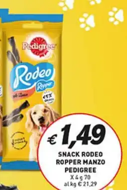 Supermercato Coal Snack rodeo ropper manzo PEDIGREE offerta