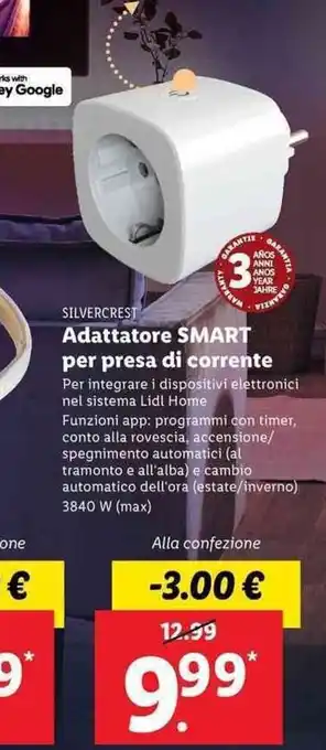 Lidl Silvercrest Adattatore Smart per presa di corrente 3840 W offerta