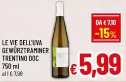 A&O Le vie dell'uva gewürztraminer trentino doc offerta