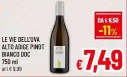 A&O Le vie dell'uva alto adige pinot bianco doc offerta