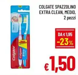 A&O Colgate spazzolino extra clean, medio, 2 pezzi offerta