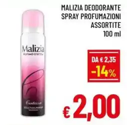 A&O Malizia deodorante spray profumazioni assortite offerta