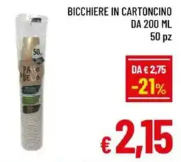 A&O Bicchiere in cartoncino offerta