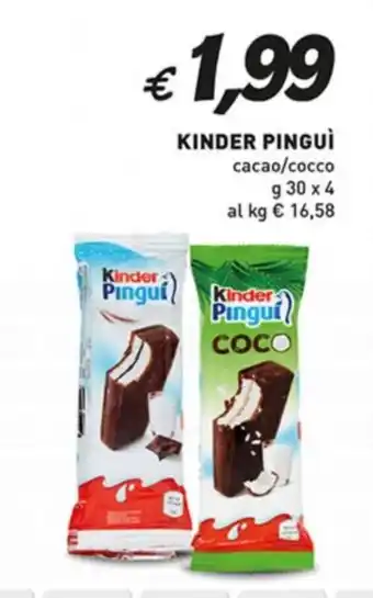 Coal Kinder pinguì cacao/cocco offerta