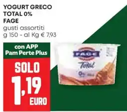 Pam Yogurt greco total 0% FAGE offerta