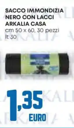 Pam Sacco immondizia nero con lacci ARKALIA CASA offerta