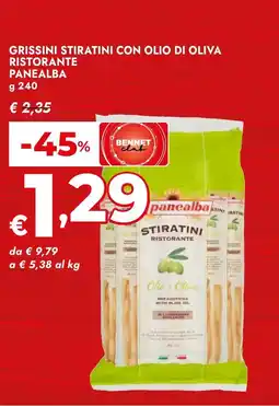 Bennet Grissini stiratini con olio di oliva ristorante PANEALBA offerta