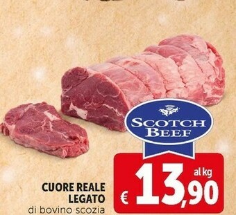 Deco Supermercati Cuore reale legato di bovino scozia offerta