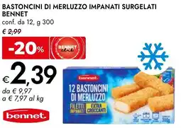 Bennet Bastoncini di merluzzo impanati surgelati BENNET offerta