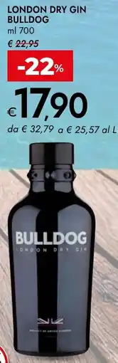 Bennet London dry gin BULLDOG offerta