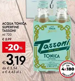 Bennet Acqua tonica superfine TASSONI offerta