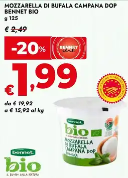 Bennet Mozzarella di bufala campana dop BENNET BIO offerta