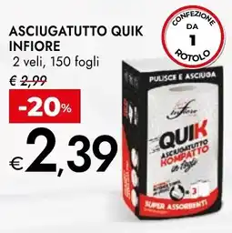 Bennet Asciugatutto quik INFIORE 2 veli, 150 fogli offerta