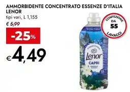 Bennet Ammorbidente concentrato essenze d'italia LENOR tipi vari, offerta