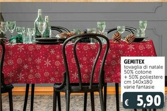 Gemitex tovaglia di natale 50% cotone