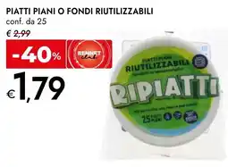 Bennet Piatti piani o fondi riutilizzabili conf. da 25 offerta