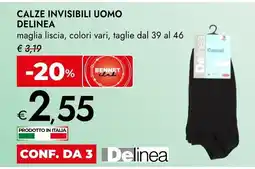 Bennet Calze invisibili uomo DELINEA maglia liscia, colori vari, taglie dal 39 al 46 offerta