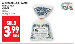Pam Mozzarella di latte di bufala circe offerta