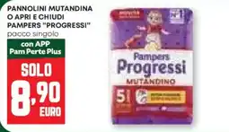 Pam Pannolini mutandina o apri e chiudi pampers "progressi" offerta