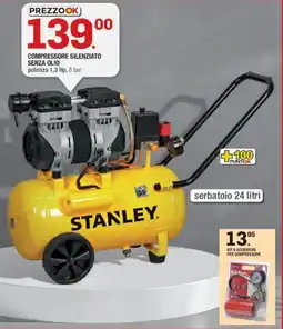 Brico OK Stanley compressore silenziato senza olio offerta