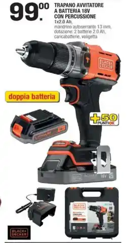 Brico OK Trapano avvitatore a batteria 18v con percussione offerta