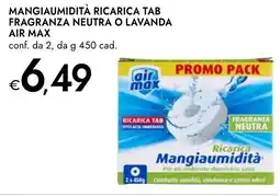 Bennet Mangiaumidità ricarica tab fragranza neutra o lavanda air max conf. da 2 da cad. offerta
