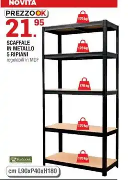 Brico OK Scaffale in metallo 5 ripiani offerta