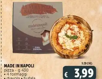Deco Supermercati Made in napoli pizza 4 formaggi/ diavola/ bufala offerta