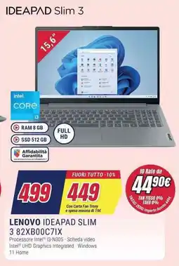 Trony LENOVO IDEAPAD SLIM 3 82XB00C7IX offerta