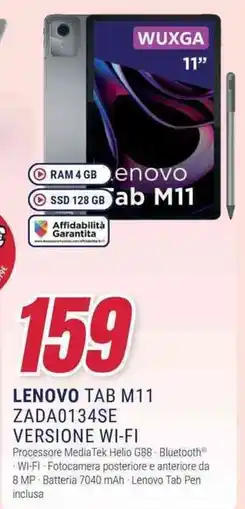 Trony LENOVO TAB M11 ZADA0134SE VERSIONE WI-FI offerta
