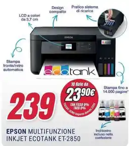 Trony EPSON MULTIFUNZIONE INKJET ECOTANK ET-2850 offerta