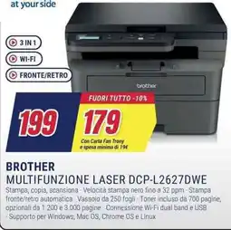 Trony BROTHER MULTIFUNZIONE LASER DCP-L2627DWE offerta