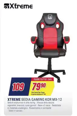 Trony XTREME SEDIA GAMING KOR MX-12 offerta