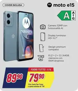 Trony motorola moto e15 offerta