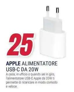 Trony APPLE ALIMENTATORE USB-C DA 20W offerta