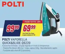 Trony POLTI VAPORELLA QUICK&SLIDE QS220 offerta