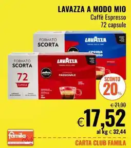 Famila Lavazza A Modo Mio offerta